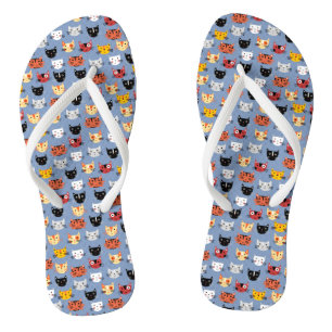 Niedlich Kitty Cat Blue Flip Flops