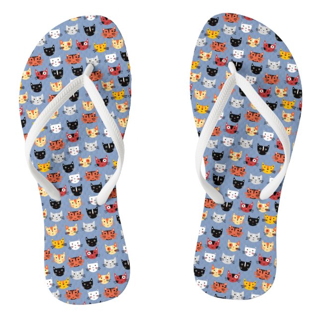 Niedlich Kitty Cat Blue Flip Flops (Fußbett)