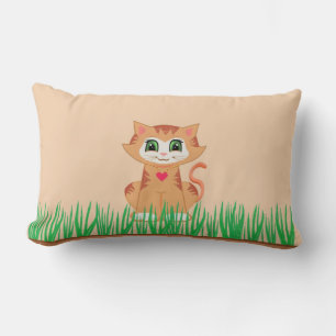 Niedlich Kitty Cat Cartoon & Pflanze Lendenkissen