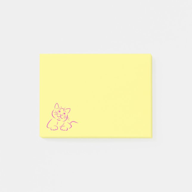 Niedlich Kitty Cat Illustration Post-it Klebezettel (Vorderseite)