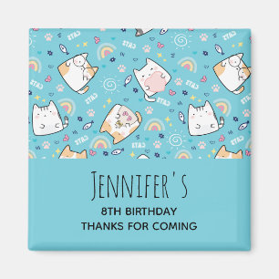 Niedlich Kitty Cat Pattern Whimsical Geburtstag Magnet