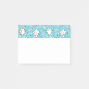 Niedlich Kitty Cat Pattern Whimsical Post-it Klebezettel