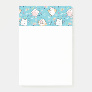 Niedlich Kitty Cat Pattern Whimsical Post-it Klebezettel