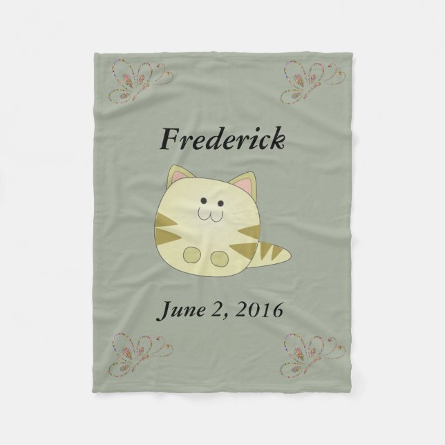 Niedlich Kitty Cat Personalisiert Fleece Blanket (Vorderseite)