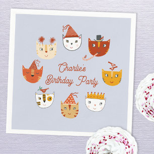Niedlich Kitty Cat Personalisiert Geburtstag Serviette