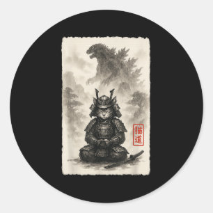 Niedlich Kitty Catzilla Angry Kaiju Anime Cat Mons Runder Aufkleber