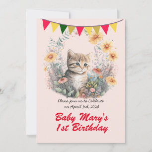 Niedlich Kitty - Geburtstagsparty Einladung