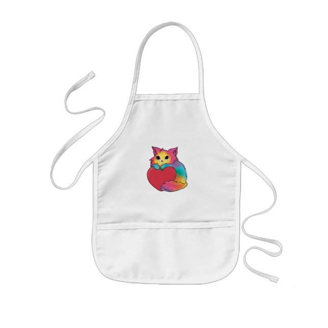 Niedlich Kitty Heart Kinderschürze (Vorne)