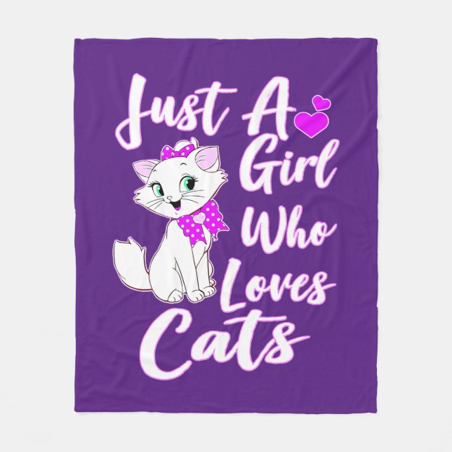 Niedlich Kitty Just a Girl, das Katzen Liebe Fleecedecke (Vorderseite)