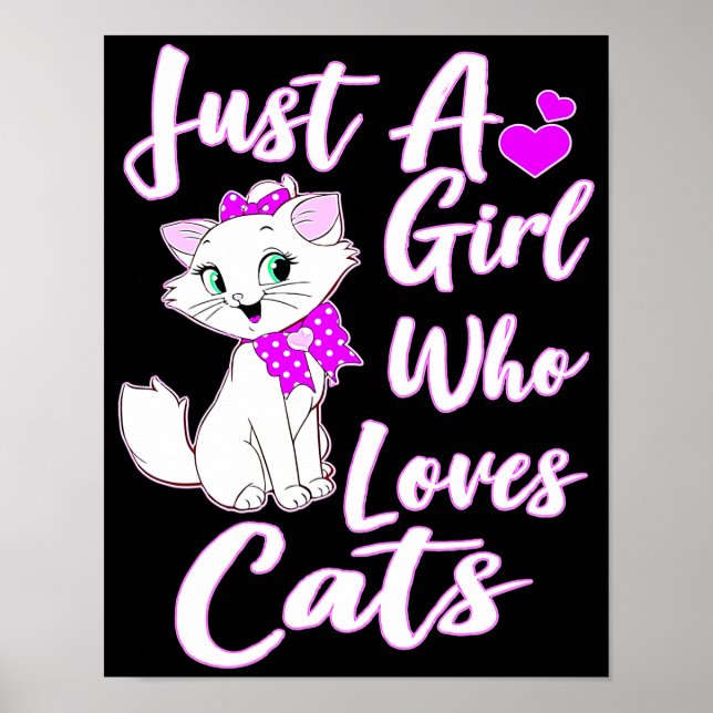 Niedlich Kitty Just a Girl, die Lieben Katzen werf Poster (Vorne)