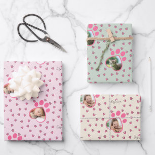 Niedlich Kitty Liebe Drei Fotos für die Katzenzuch Geschenkpapier Set