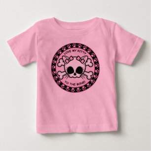 Niedlich Kitty Skull Baby T-shirt