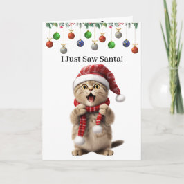 Niedlich Kitty Whimsical Cat Weihnachtskarte Karte