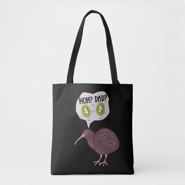 Niedlich Kiwi Bird Family Spaß Neuseeland Tasche (Vorderseite)