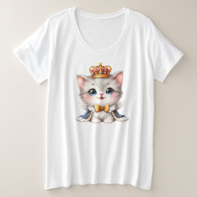 Niedlich kleine Kitten Prince Große Größe T-Shirt (Design vorne)