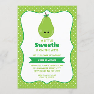 Niedlich kleine Sweetie Pear Baby Dusche Einladung