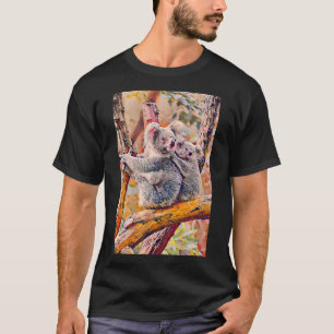 Niedlich Koala Australian Oil Painting Marsupial K T-Shirt