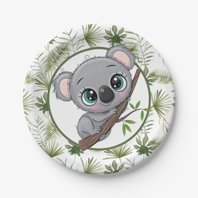 Niedlich Koala Cub Pappteller (Vorderseite)