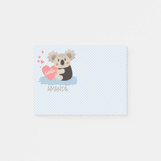 Niedlich Koala Cuddles ID386 Post-it Klebezettel (Vorderseite)