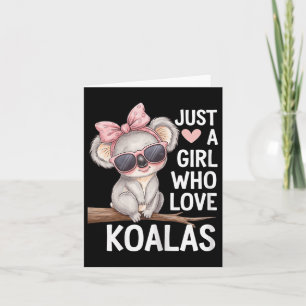 Niedlich Koala mit Bow nur ein Mädchen, das Koalas Karte