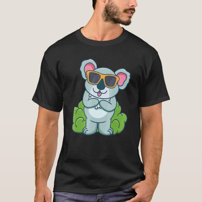 Niedlich Koala mit Sonnenbrille Ausstattung Liebe  T-Shirt (Vorderseite)