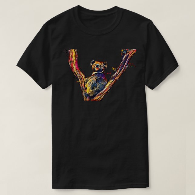 Niedlich Koala Oil Paint Australian Marsupial Koal T-Shirt (Design vorne)