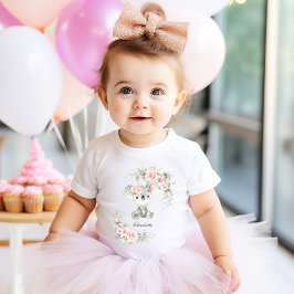 Niedlich Koala Pink Blumenweide Grüne Geburtstag Baby T-shirt