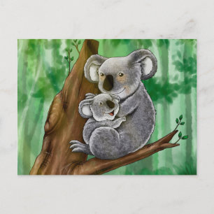 Niedlich Koala und Baby Postkarte