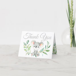 Niedlich Koala und Eucalyptus Babydusche Vielen Da Dankeskarte