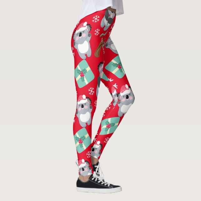 Niedlich Koala Weihnachten Leggings (Rechts)
