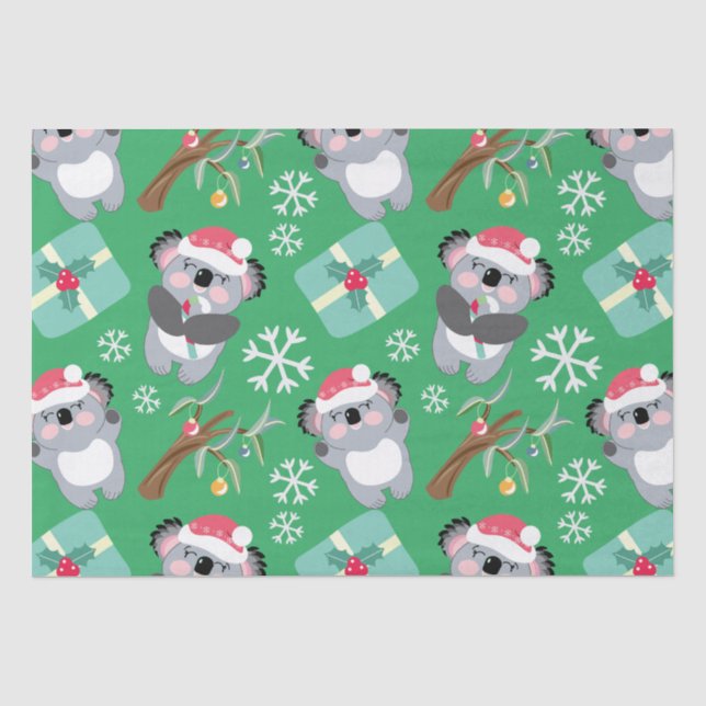 Niedlich Koala Weihnachten Seidenpapier (Vorderseite)