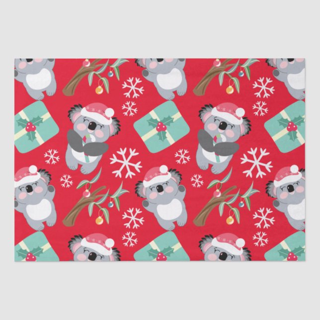 Niedlich Koala Weihnachten Seidenpapier (Vorderseite)