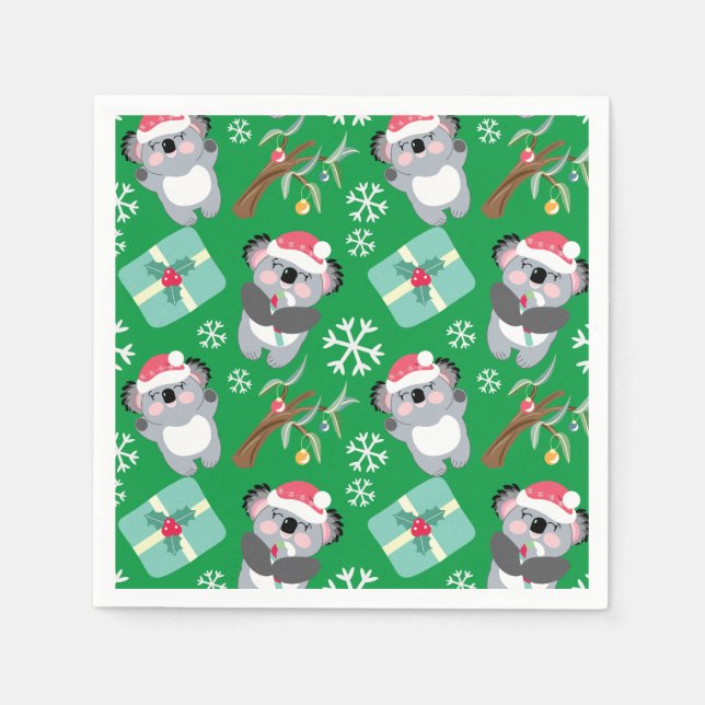 Niedlich Koala Weihnachten Serviette (Vorderseite)