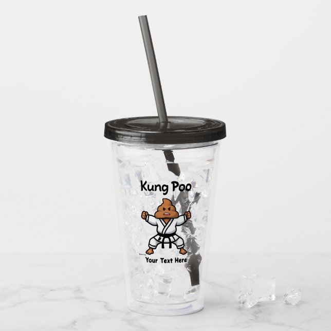 Niedlich Kung Poo Karate Acryltrinkbecher (Vorderseite Ice)