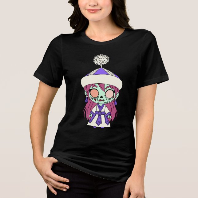 Niedlich Kyrgyz Zombie Tri-Blend Shirt (Vorderseite)