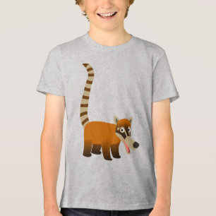 Niedlich Lächeln Cartoon Coatimundi Kinder T - Shi Tri-Blend Shirt