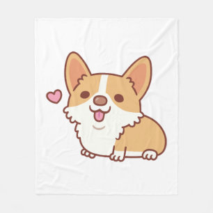 Niedlich Lächeln Corgi Hund Fleecedecke