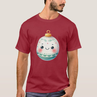 Niedlich Lächeln Weihnachtsschmuck in Wasserfarbe T-Shirt