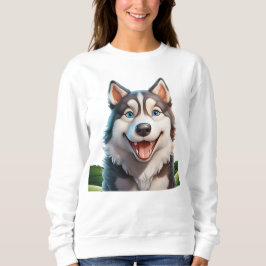 Niedlich lächelnd husky sweatshirt