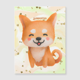 Niedlich lächelnd Shiba Inu Magnetkarte