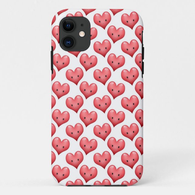 Niedlich lächelnde Herzen Case-Mate iPhone Hülle (Rückseite)