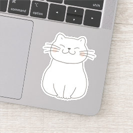 Niedlich Lächelnde Katze Zeichnend Aufkleber