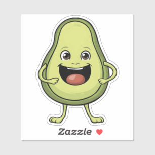 Niedlich Lächelnder Cartoon Avocado Aufkleber