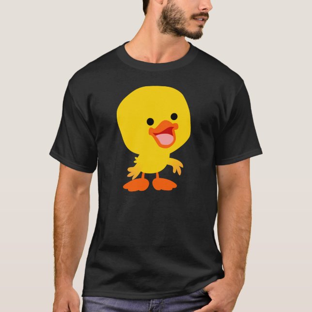 Niedlich Lächelnder Cartoon Duckling T - Shirt (Vorderseite)