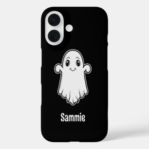 Niedlich Lächelnder Cartoon Ghost mit Individuelle iPhone 16 Hülle