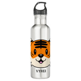 Niedlich Lächelnder Cartoon Tiger Edelstahlflasche