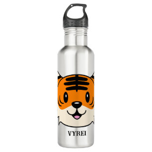 Niedlich Lächelnder Cartoon Tiger Edelstahlflasche
