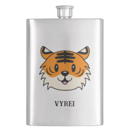 Niedlich Lächelnder Cartoon Tiger Flachmann