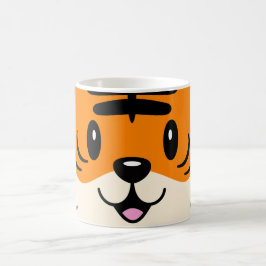 Niedlich Lächelnder Cartoon Tiger Kaffeetasse
