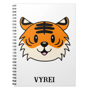 Niedlich Lächelnder Cartoon Tiger Notizblock